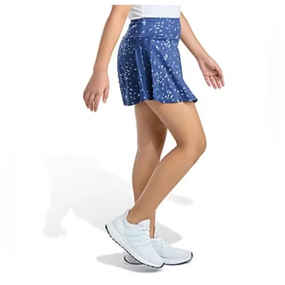 NWT Adidas Big Kid Girls Mid Rise Slim Fit Multi Blue Floral Skort Size Large 14 - Picture 2 of 7